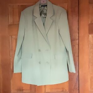 Mint Green Double-Breasted Blazer